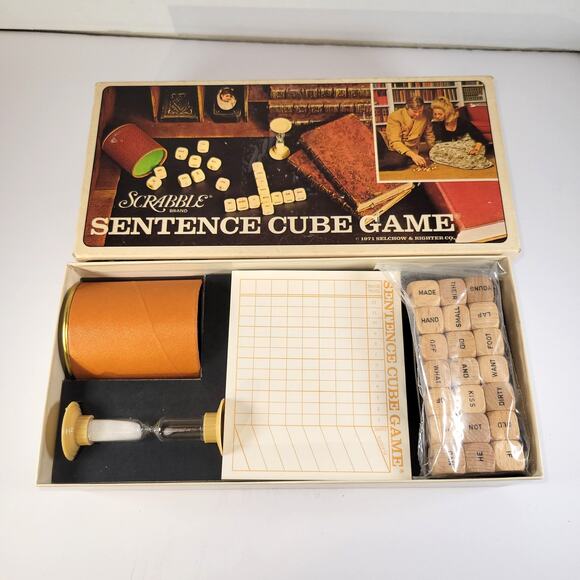 Vintage 1971 Scrabble Sentence Cube Board Game by Selchow & Righter - Picture 2 of 16